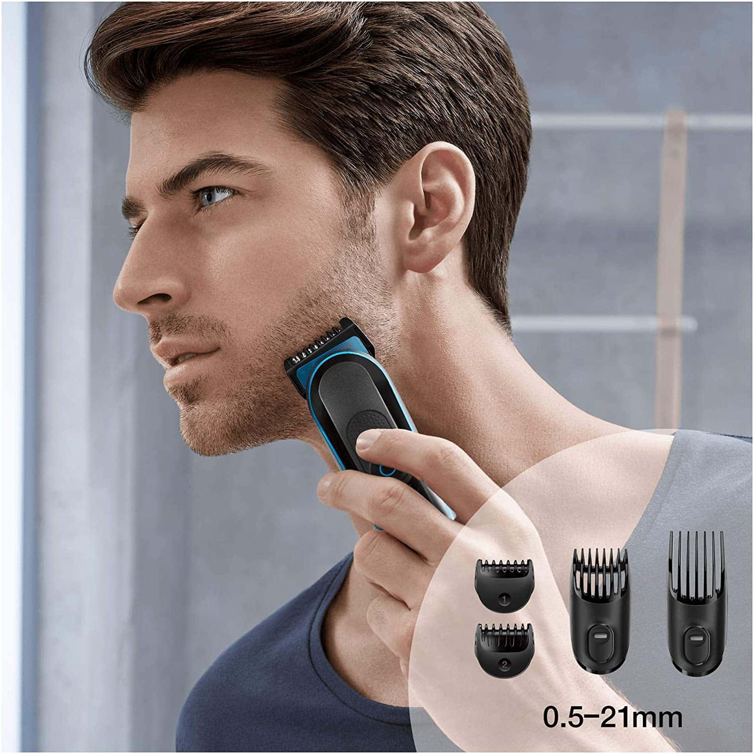 Braun MGK3080 - Set de afeitado multifunción 9 en 1, depiladora masculina, recortadora de barba, cortapelos profesional hombre, negro